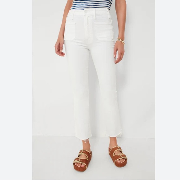 MOTHER THE HUSTLER Patch Pocket Ankle Fray Jeans NWT